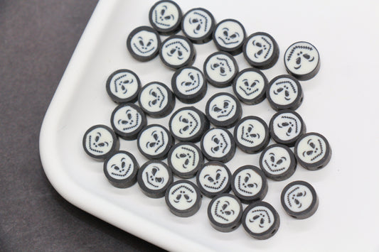 Jack Skellington polymer clay bead – Halloween face bead for DIY crafts