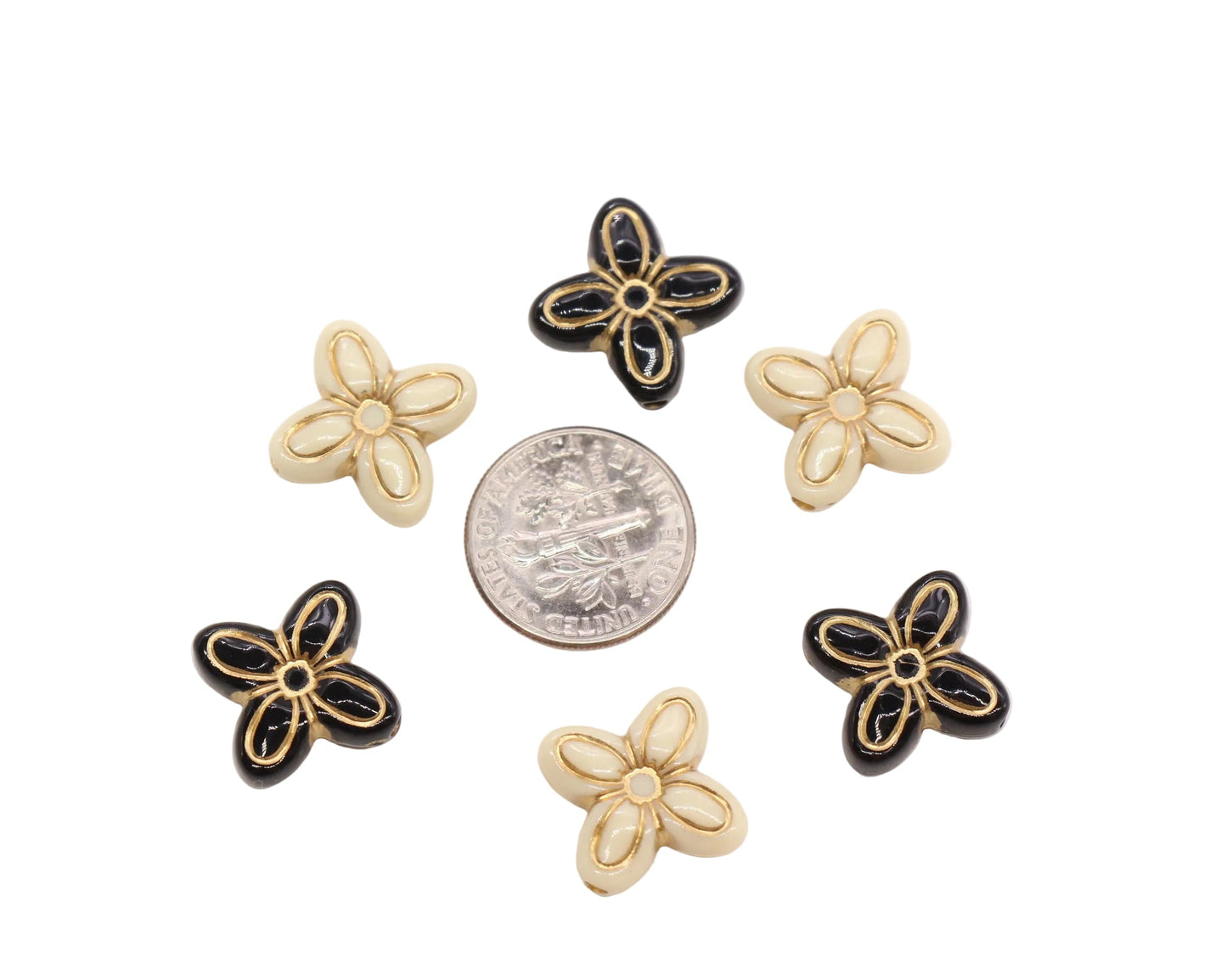 Vintage Gold Flower Beads