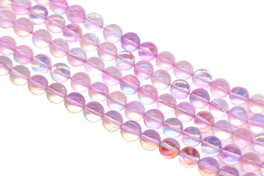 10mm Pink Moonstone Glass Beads #146