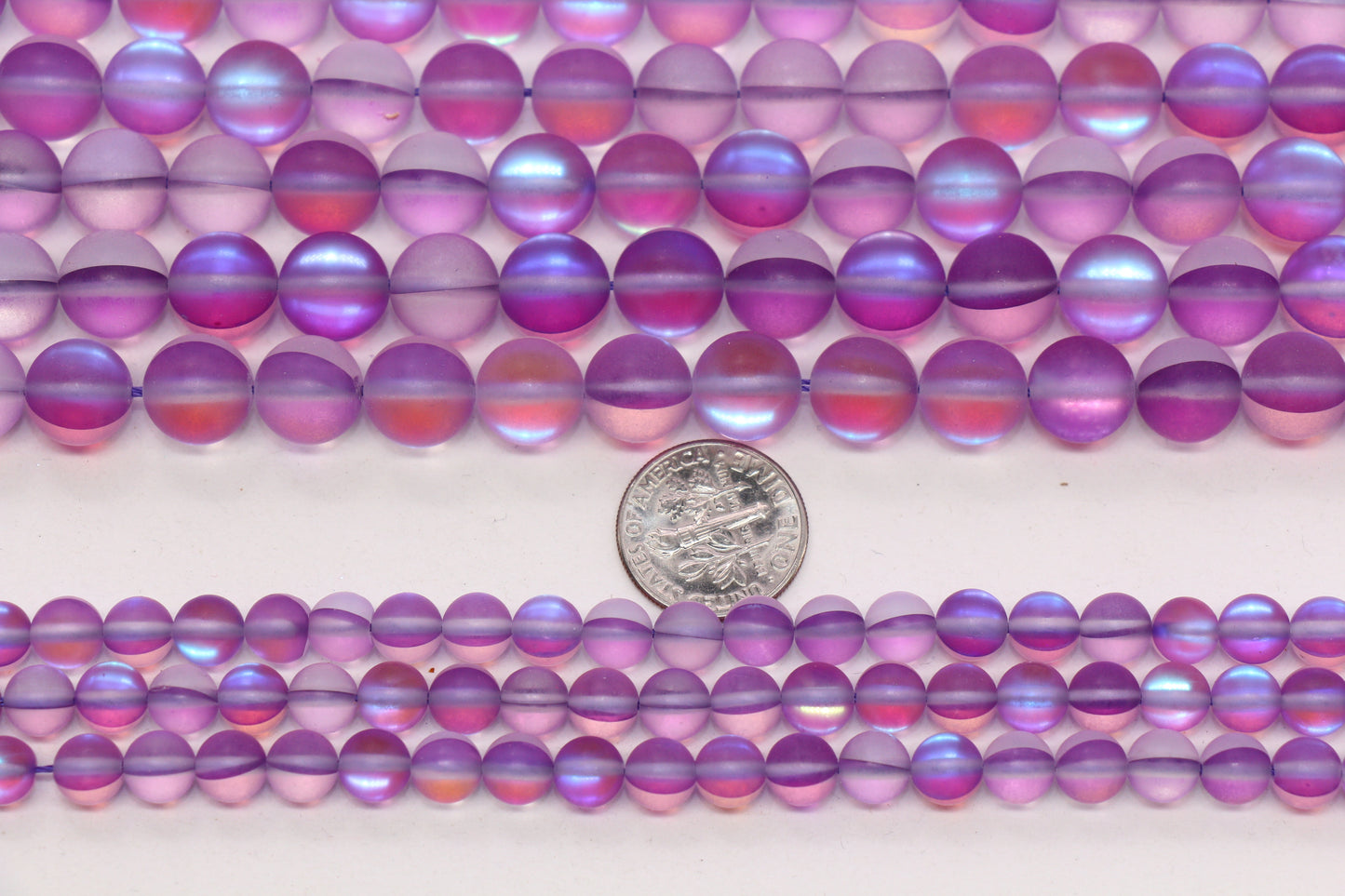 Matte Purple Moonstone Glass Beads #86