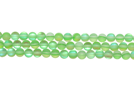 Matte Green Moonstone Glass Beads #266