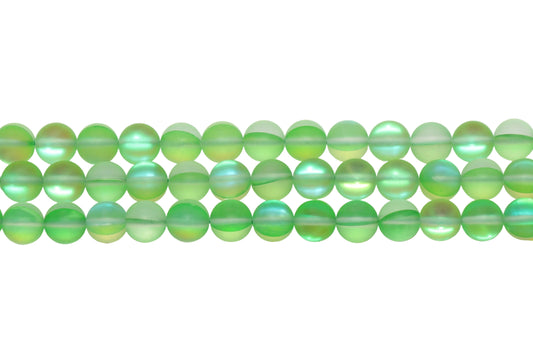 Matte Green Moonstone Glass Beads #266