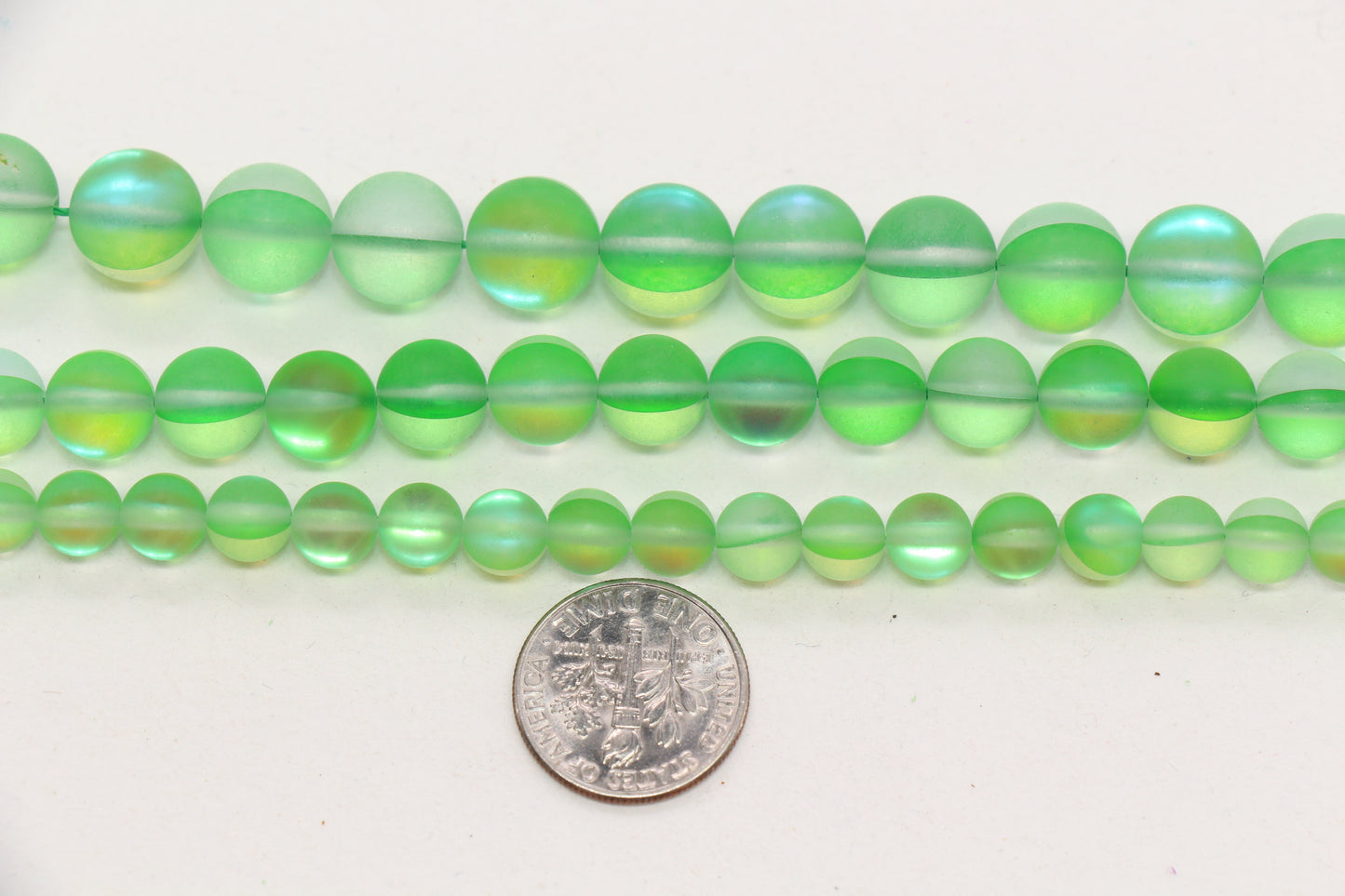 Matte Green Moonstone Glass Beads #266