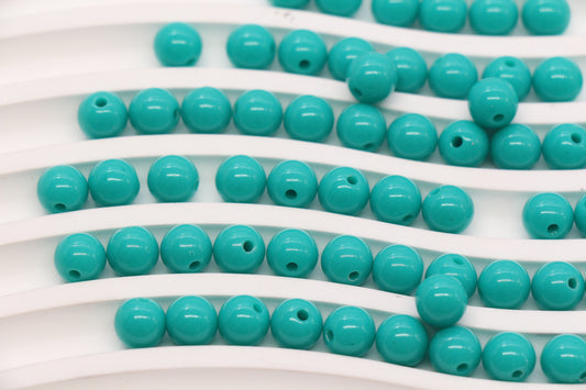 8mm Aqua Green Round Acrylic Beads #1747