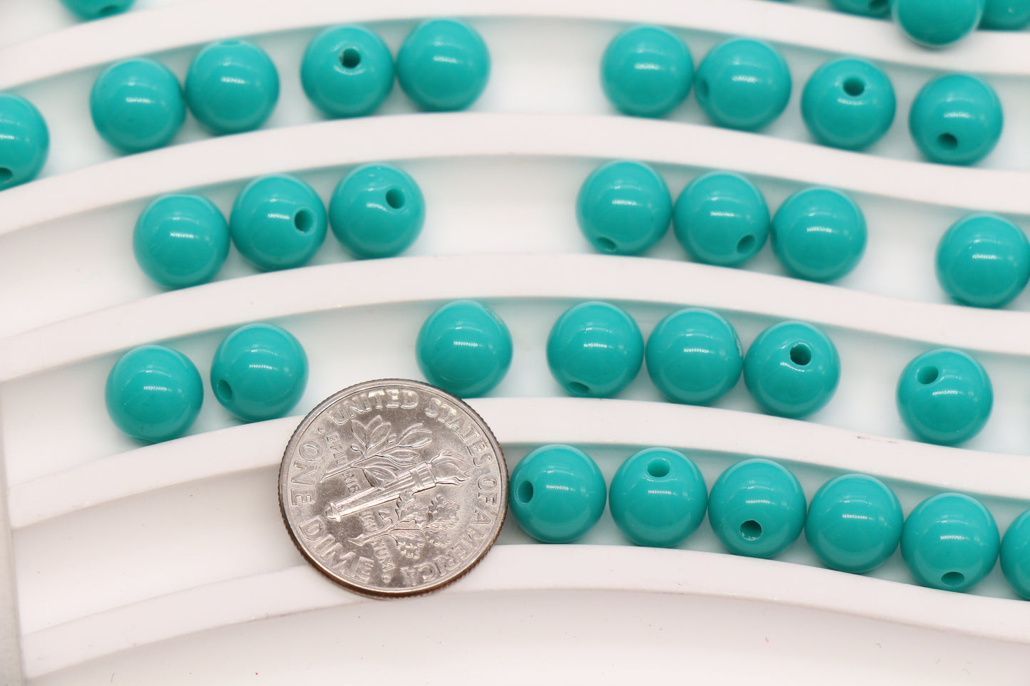 8mm Aqua Green Round Acrylic Beads #1747