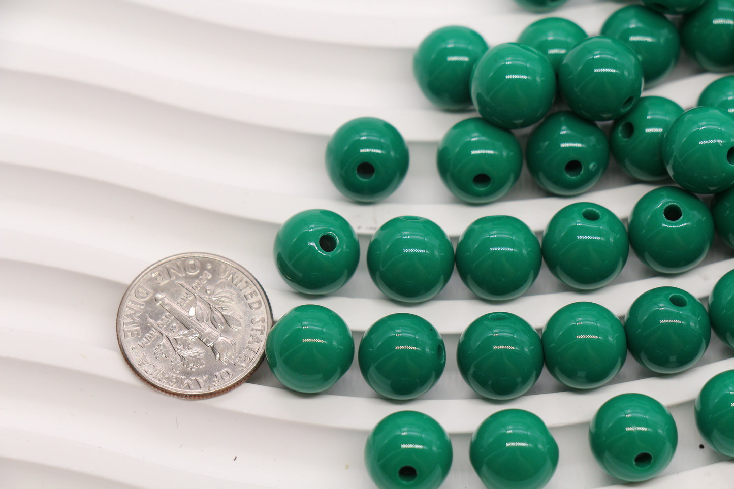 10mm Emerald Green Acrylic Gumball Beads #3970