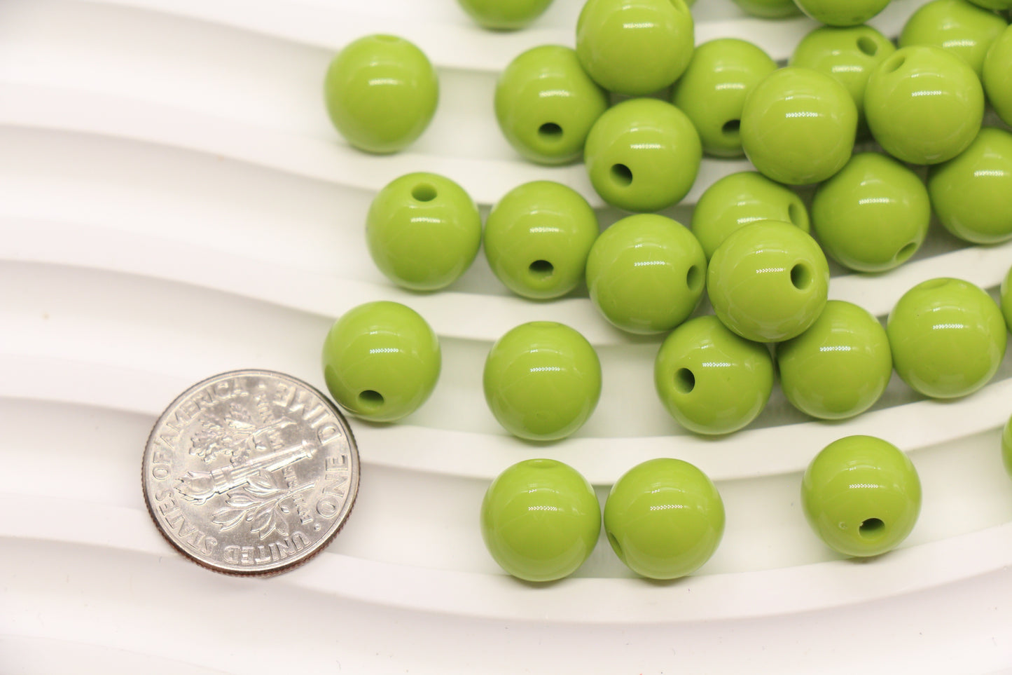 10mm Lime Green Acrylic Gumball Beads #3965