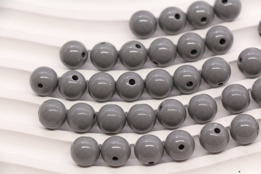 10mm Gray Acrylic Gumball Beads #3960