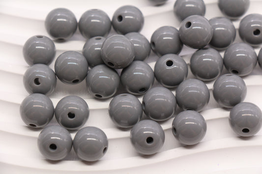 12mm Gray Acrylic Gumball Beads #3959