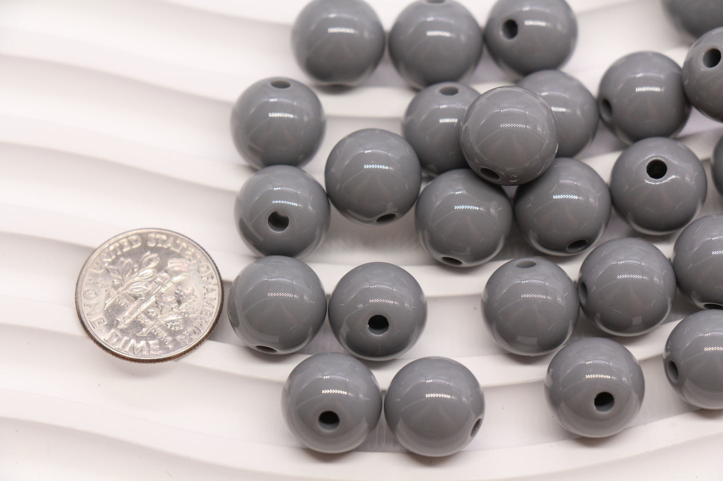 12mm Gray Acrylic Gumball Beads #3959