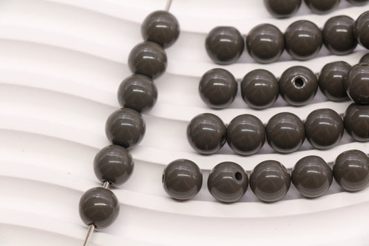 10mm Taupe Gray Acrylic Gumball Beads #3957