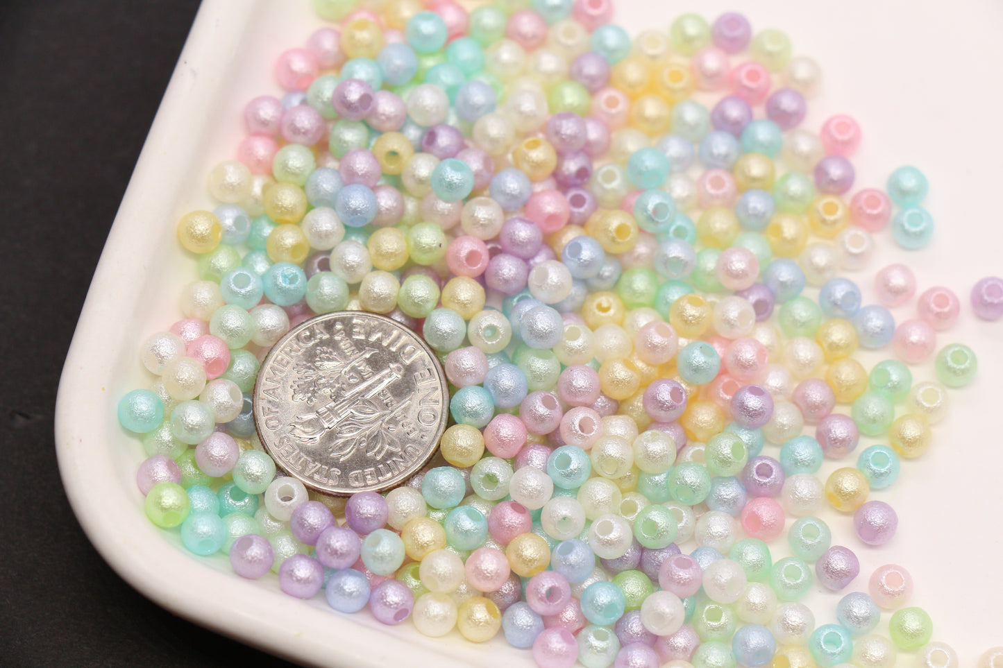 4mm Pearlized Acrylic Wrinkle Beads Mix #3978