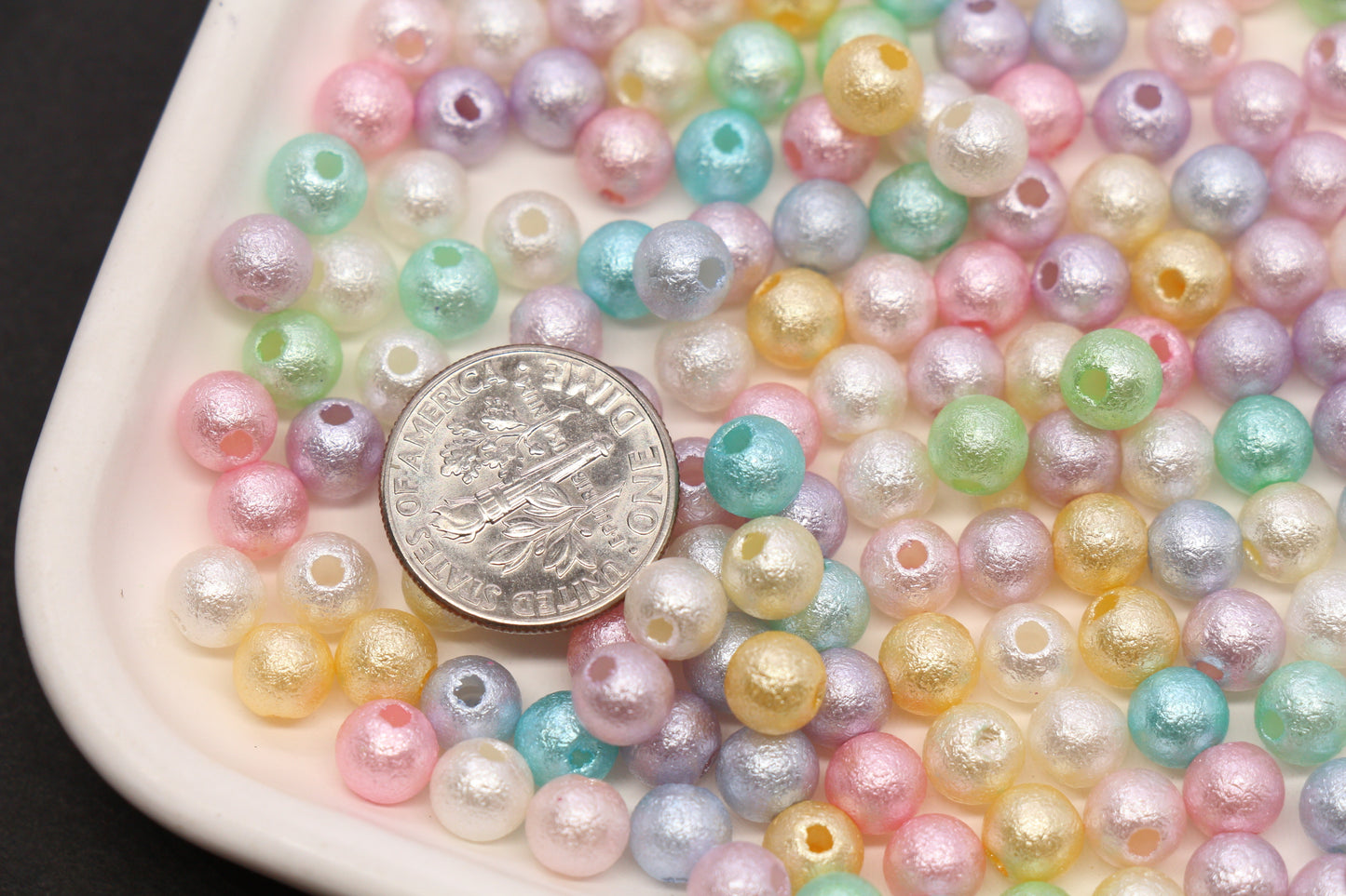 6mm Pearlized Acrylic Wrinkle Beads Mix #3977