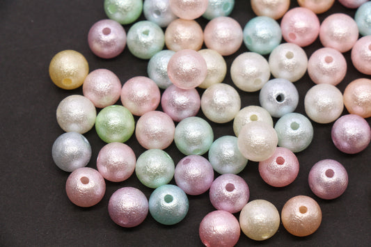 10mm Pearlized Acrylic Wrinkle Beads Mix #3975