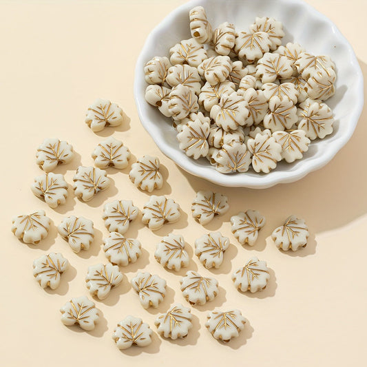 Vintage Gold Leaf Beads