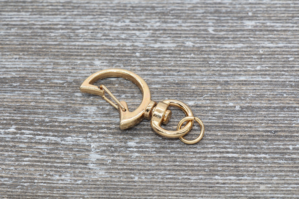 5 Moon Clasp Key Chain, Moon Shape Swivel Clasp Key Rings, Moon Lobster Swivel Clasp, Available in Silver, Rose Gold, Gold, Light Gold