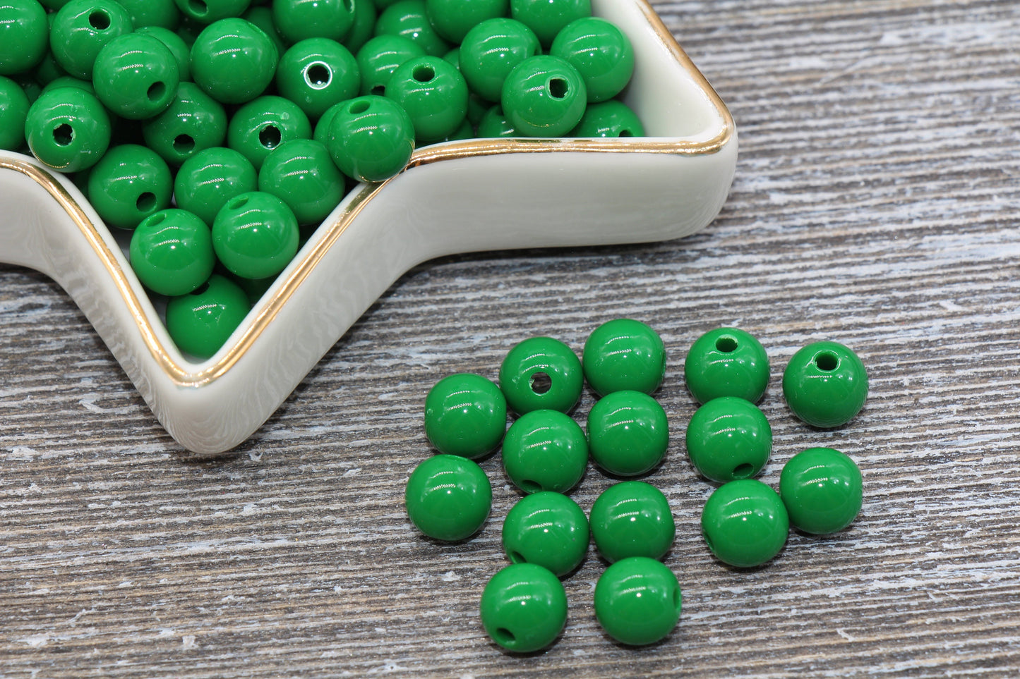 8mm Green Gumball Beads, Round Acrylic Loose Beads, Bubblegum Beads, Chunky Beads, Bubble Gum Beads, Smooth Plastic Round Beads #287