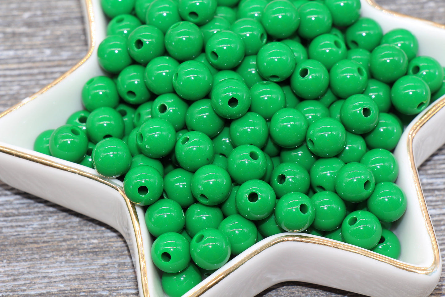8mm Green Gumball Beads, Round Acrylic Loose Beads, Bubblegum Beads, Chunky Beads, Bubble Gum Beads, Smooth Plastic Round Beads #287