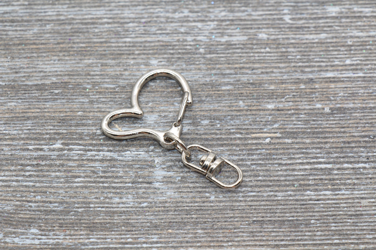 5 Heart Clasp Key Chain, Heart Key Rings, Heart Lobster Swivel Clasp, Gold, Silver, Rose Gold, Light Gold Key Chain
