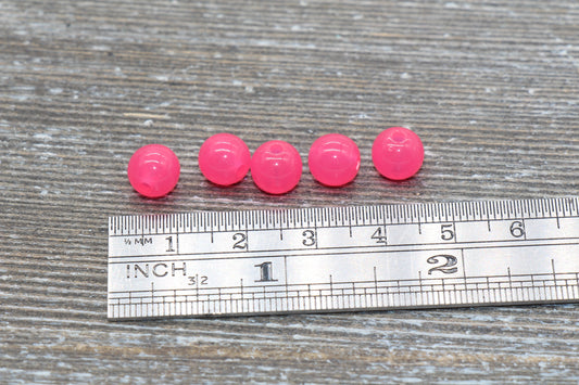 8mm Rose Pink Translucent Gumball Beads, Round Pink Acrylic Loose Beads, Bubblegum Beads, Chunky Beads, Bracelet Beads #475