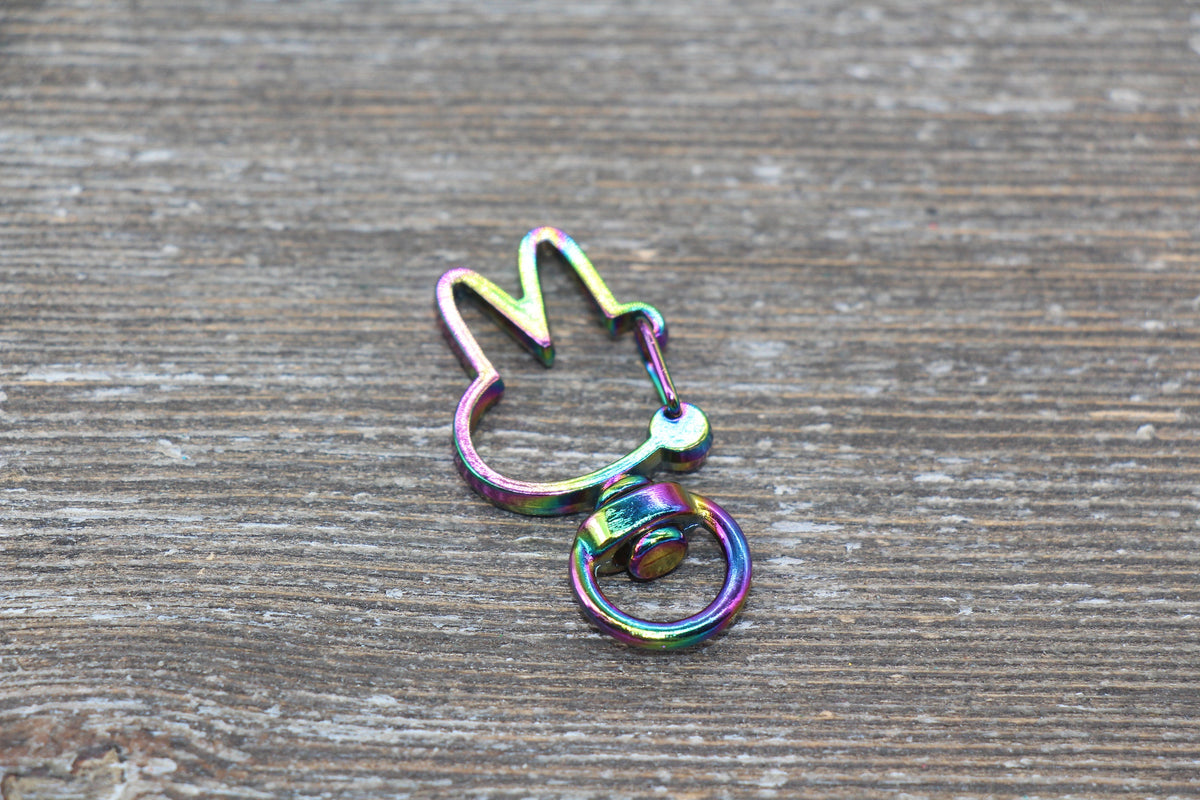 Rainbow Key Chain, Metal Keychain, Heart, Moon, Star, Shell, Swivel Clasp Key Chains