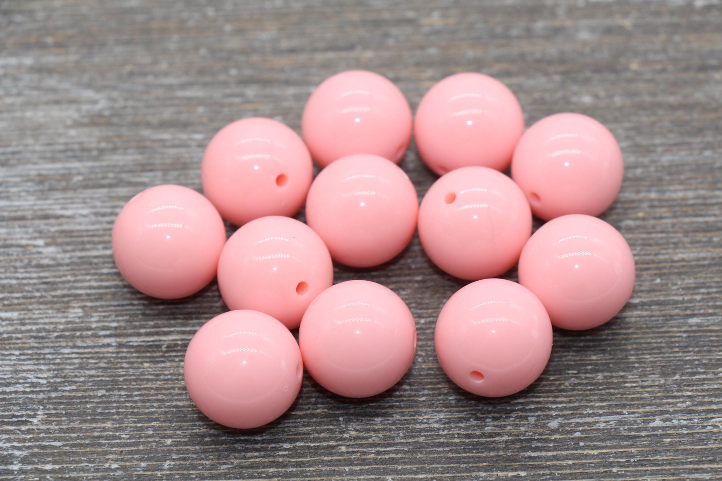 20mm Light Orange Gumball Beads, Round Acrylic Loose Beads, Bubblegum Chunky Beads, Smooth Plastic Beads for Jewelry Making #1686
