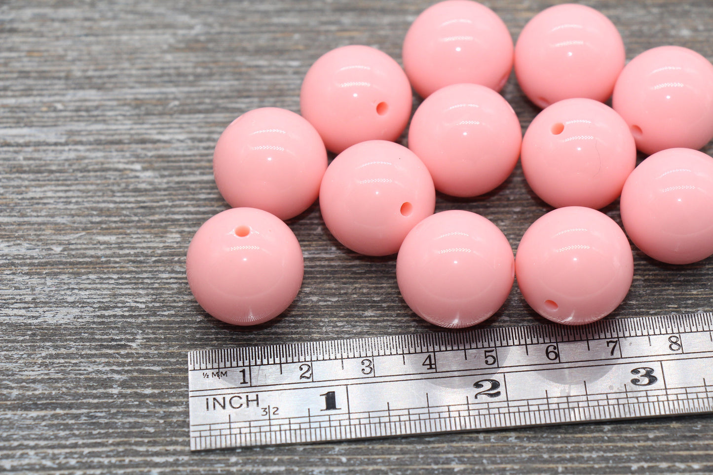 20mm Light Orange Gumball Beads, Round Acrylic Loose Beads, Bubblegum Chunky Beads, Smooth Plastic Beads for Jewelry Making #1686