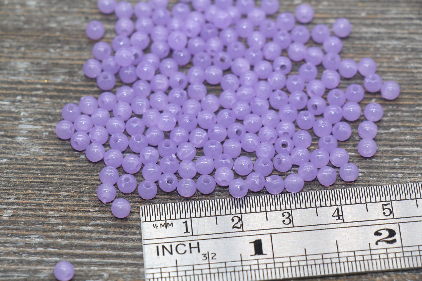 4mm Purple Round Beads, Translucent Purple Round Gumball Beads, Round Spacer Beads, Bubblegum Beads, Plastic Round Smooth Bead #1637