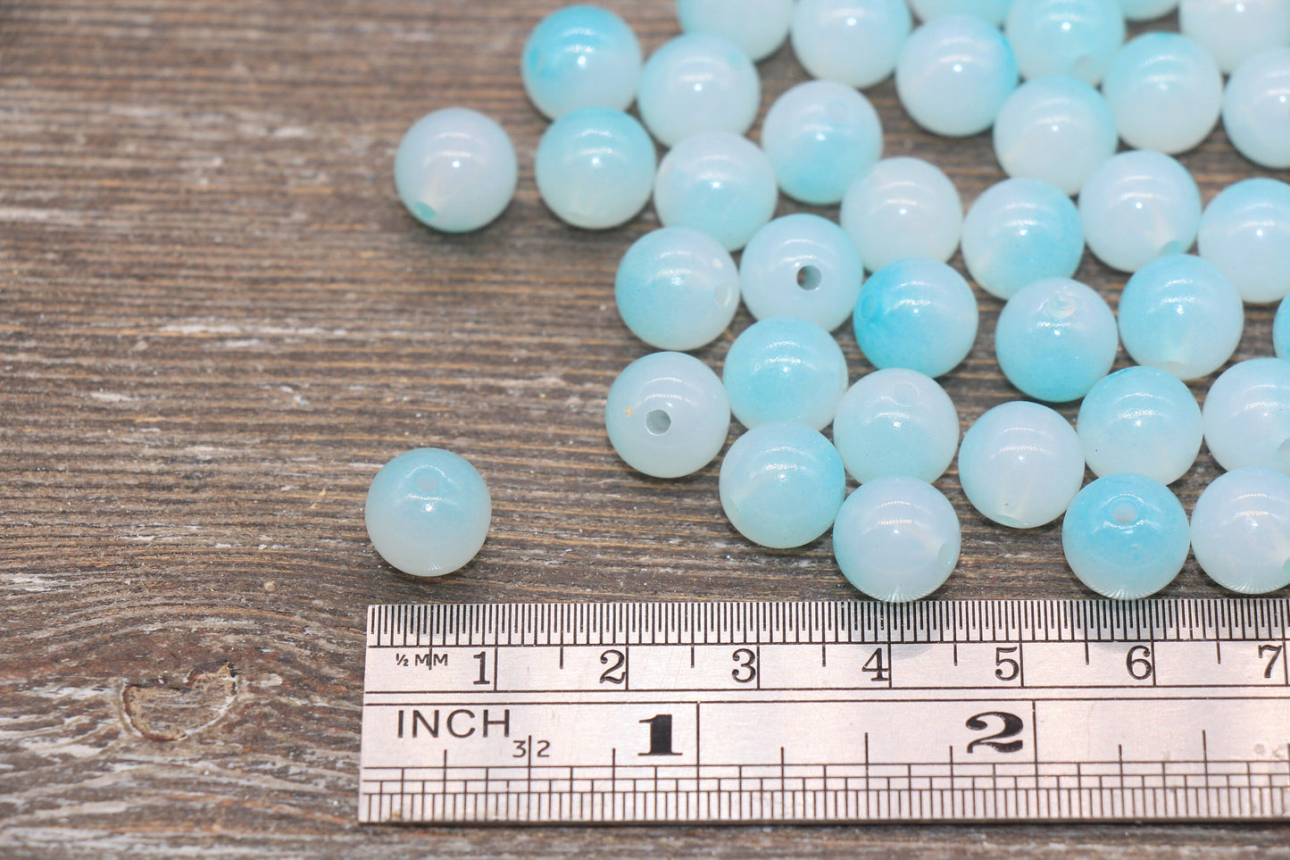 10mm Blue Ombre Round Beads, Acrylic Gumball Bead, Blue Round Beads, Bubblegum Beads, Plastic Round Bead, Jewelry Beads #2626