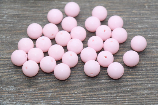 12mm Matte Light Pink Round Beads, Frosted Pink Acrylic Round Gumball Beads, Bubblegum Beads, Chunky Beads, Plastic Round Bead, #2608