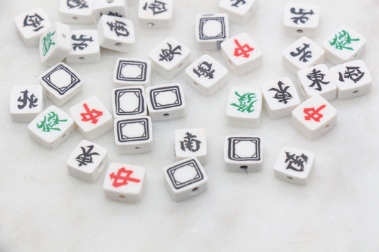 Mah Jong Polymer Clay Beads, Mahjong Clay Beads, Bead for Bracelet, Jewelry Beads #353