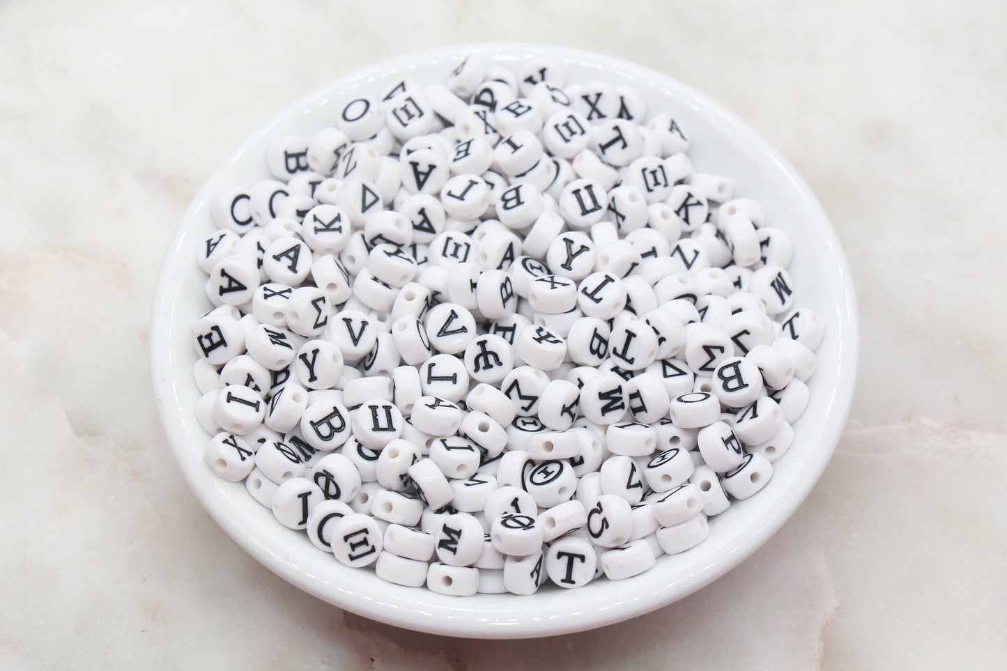 Greek alphabet beads, letter bead for bracelets,