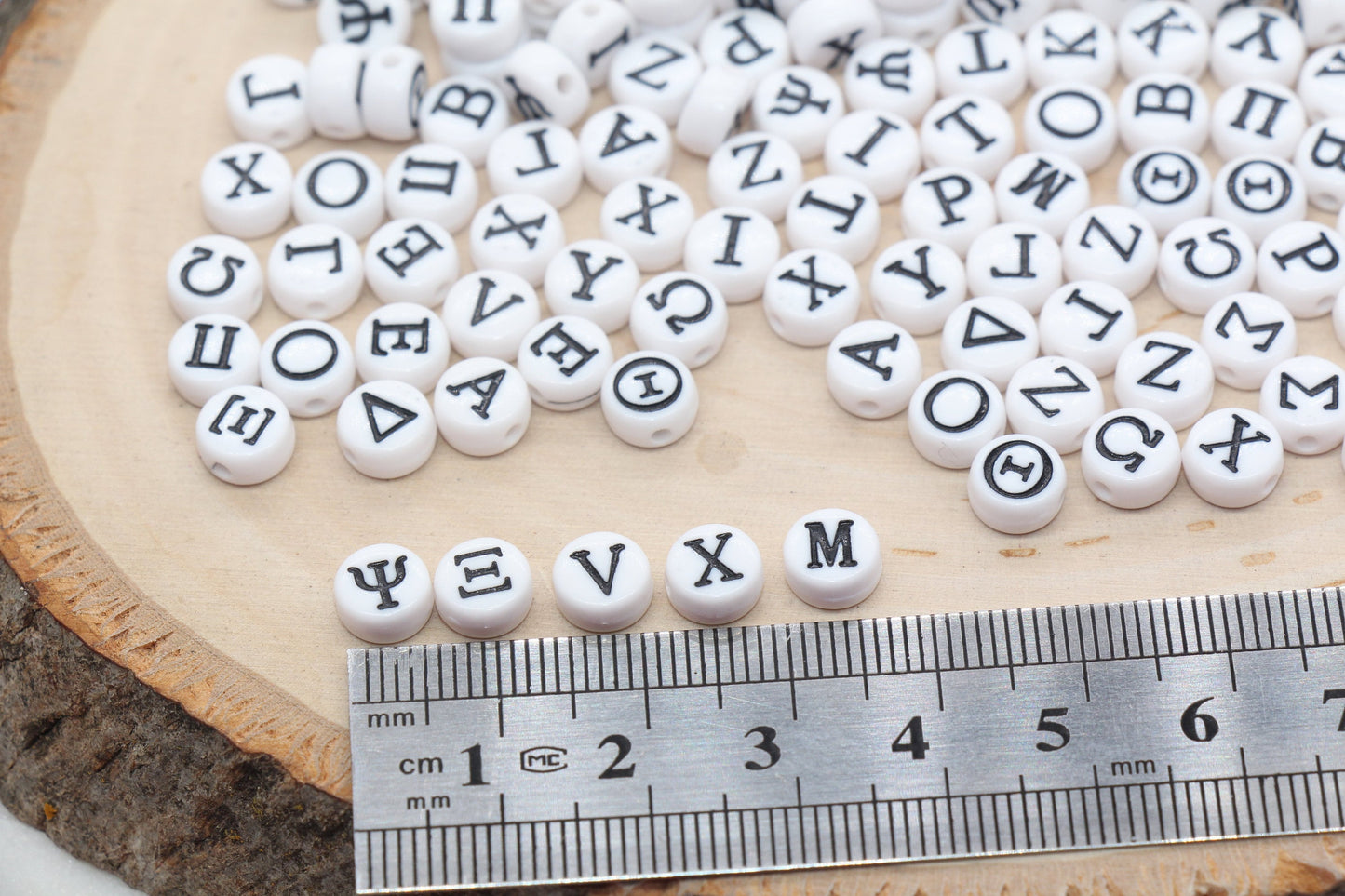 Greek alphabet beads, letter bead for bracelets,