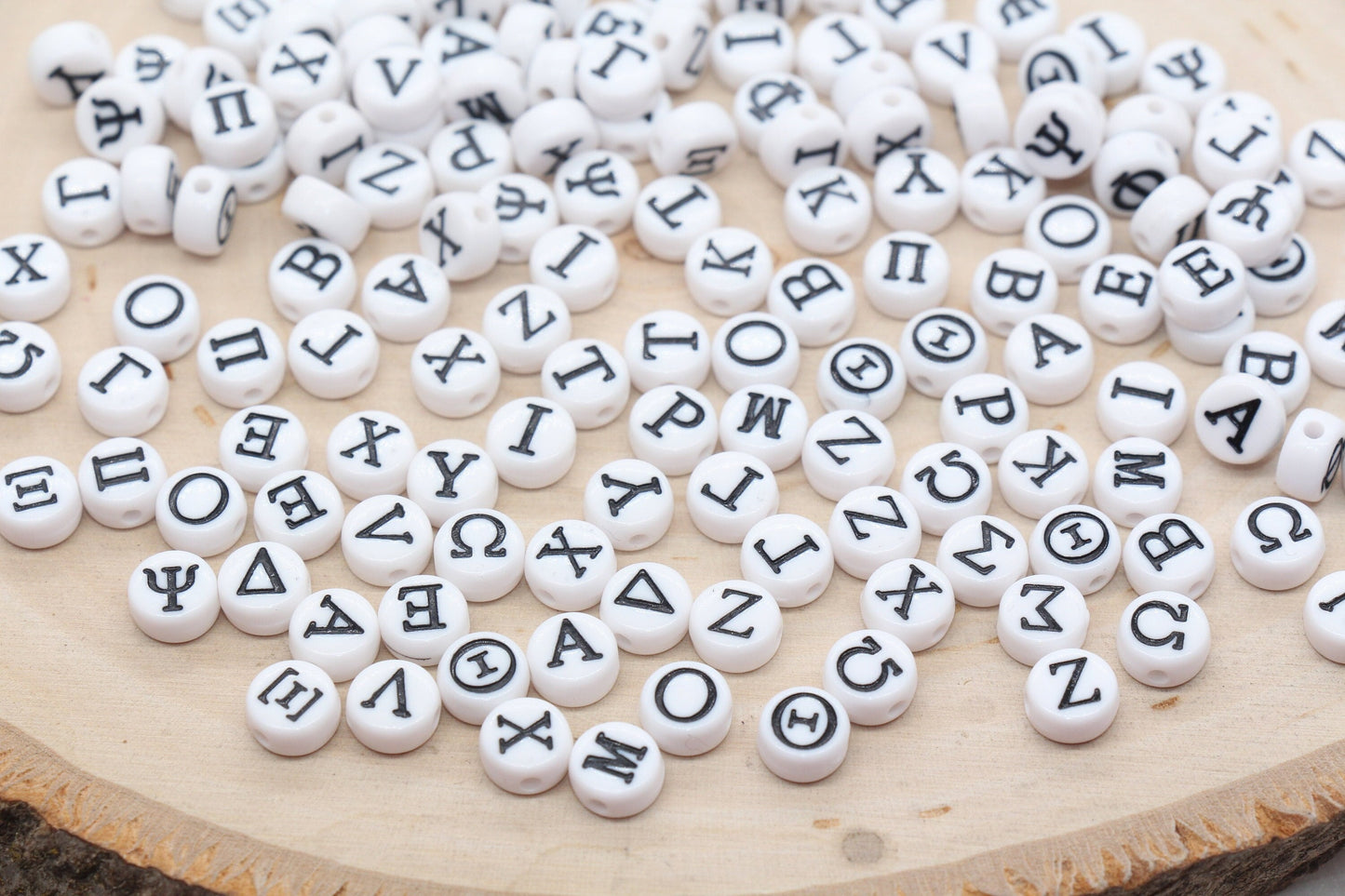 Greek alphabet beads, letter bead for bracelets,