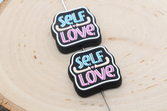 Self Love Silicone Focal Beads, Silicone Loose Beads, Bead for Pens, Beadable Pens #423