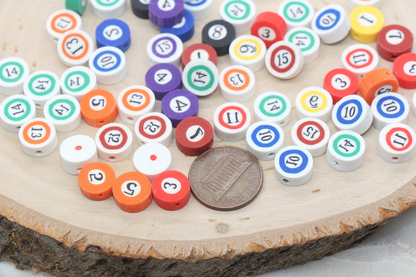 Billiards Pool Ball Polymer Clay Beads, Mix Billiards Beads, Pool Billiards Ball Beads, Bead for Bracelet, Jewelry Beads #431