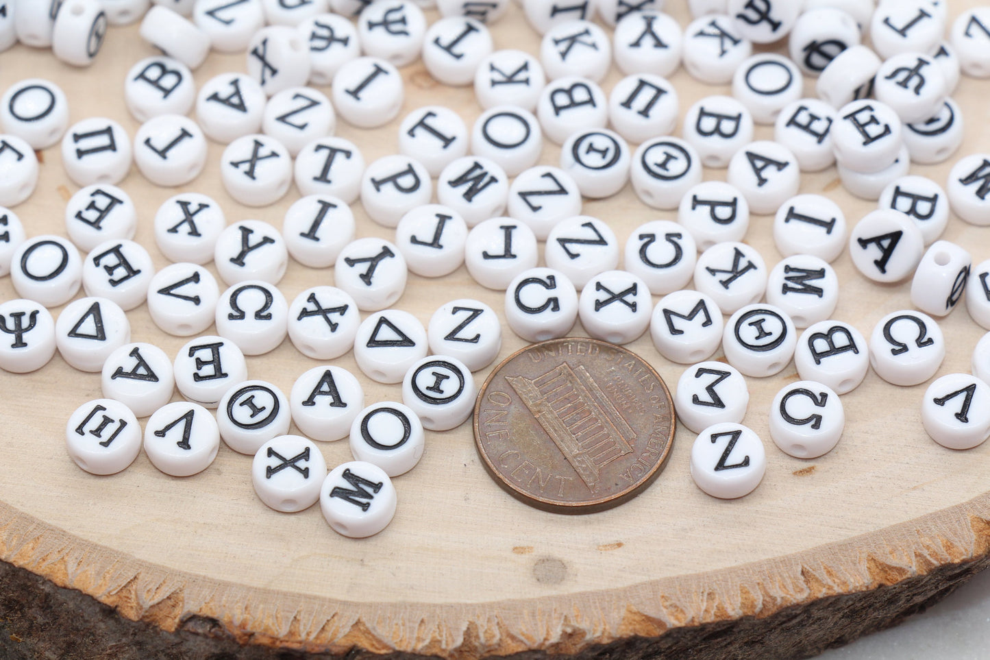 Greek alphabet beads, letter bead for bracelets,