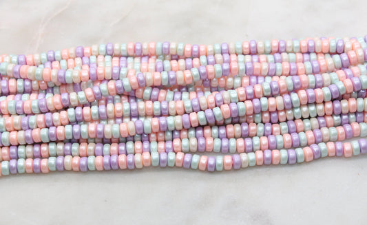 6mm Shimmer Chunky Polymer Clay Beads, Shinny Mix Heishi Spacer Beads, Polymer Clay Rondell Beads, Heishi Spacer Beads #699