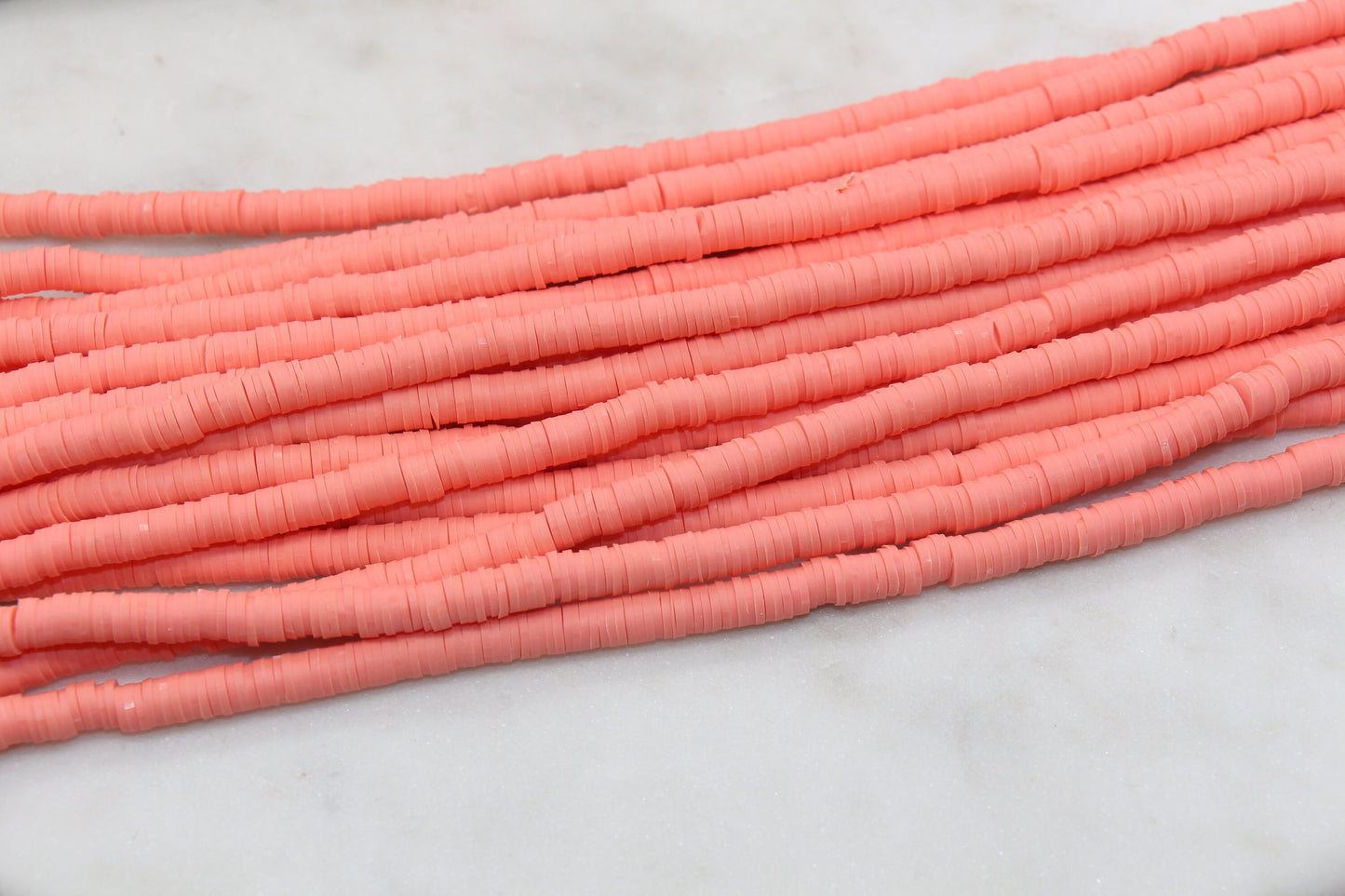6mm Flamingo Heishi Beads, Polymer Clay Disc Beads, African Disc Beads, Vinyl Heishi, Bracelet Clay Beads, Full Strand #680