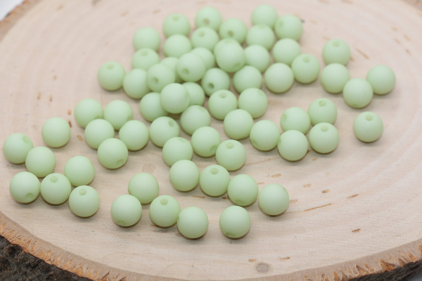 8mm Matte Green Round Beads, Acrylic Gumball Bead, Frosted Green Round Beads, Bubblegum Beads, Plastic Round Bead, Bead for Bracelet #654