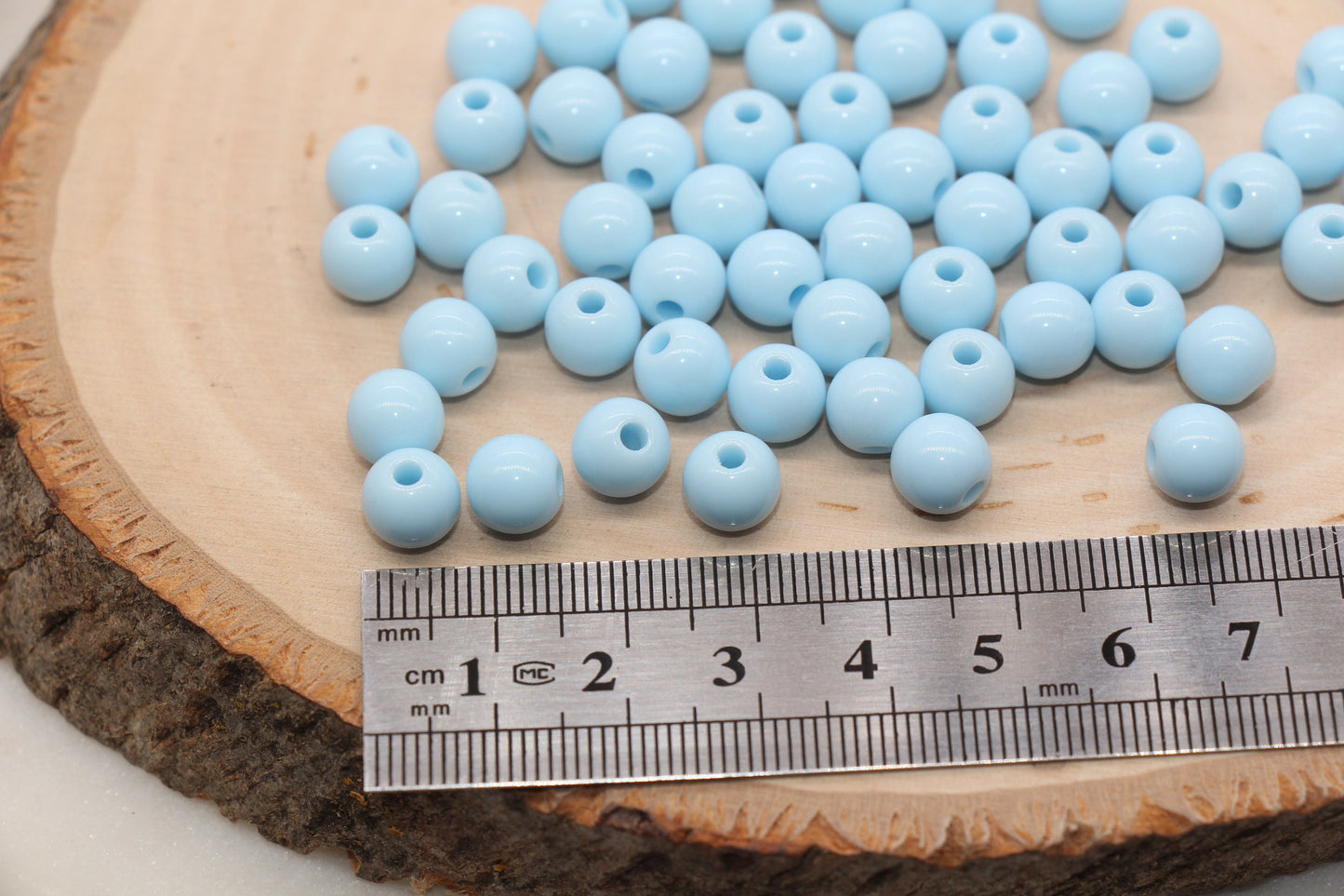 8mm Blue Gumball Beads, Round Acrylic Loose Beads, Bubblegum Beads, Chunky Beads, Bubble Gum Beads, Smooth Plastic Round Beads #1267