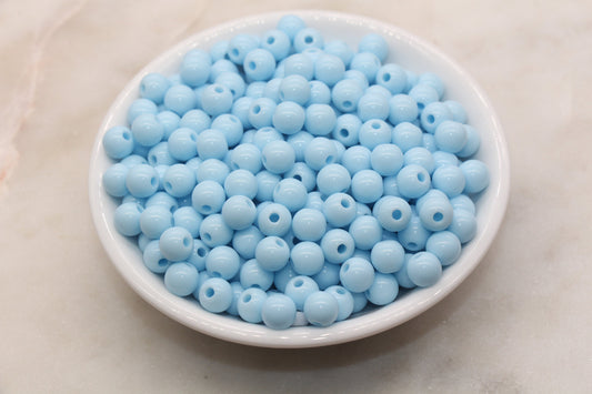 8mm Blue Gumball Beads, Round Acrylic Loose Beads, Bubblegum Beads, Chunky Beads, Bubble Gum Beads, Smooth Plastic Round Beads #1267