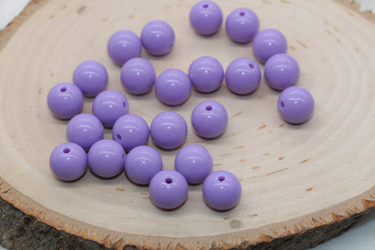 12mm Lavender Purple Gumball Beads, Round Acrylic Purple Loose Beads, Bubblegum Beads, Chunky Beads, Bubble Gum Smooth Round Beads #1365