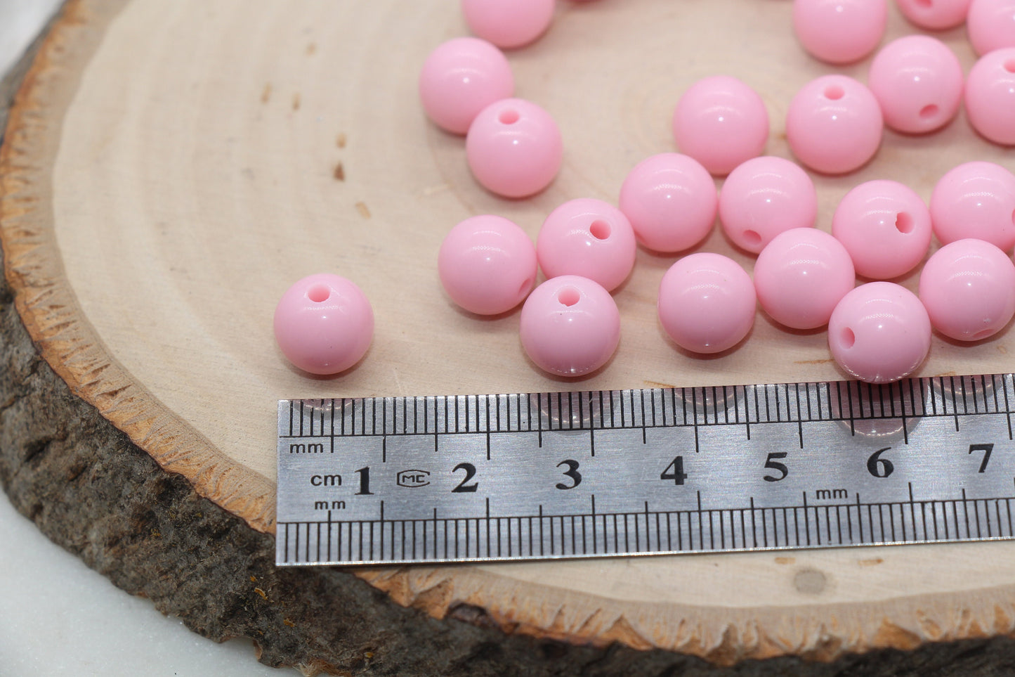 10mm Pink Gumball Beads, Round Acrylic Loose Beads, Bubblegum Beads, Chunky Beads, Gumball Beads, Smooth Plastic Round Beads #404