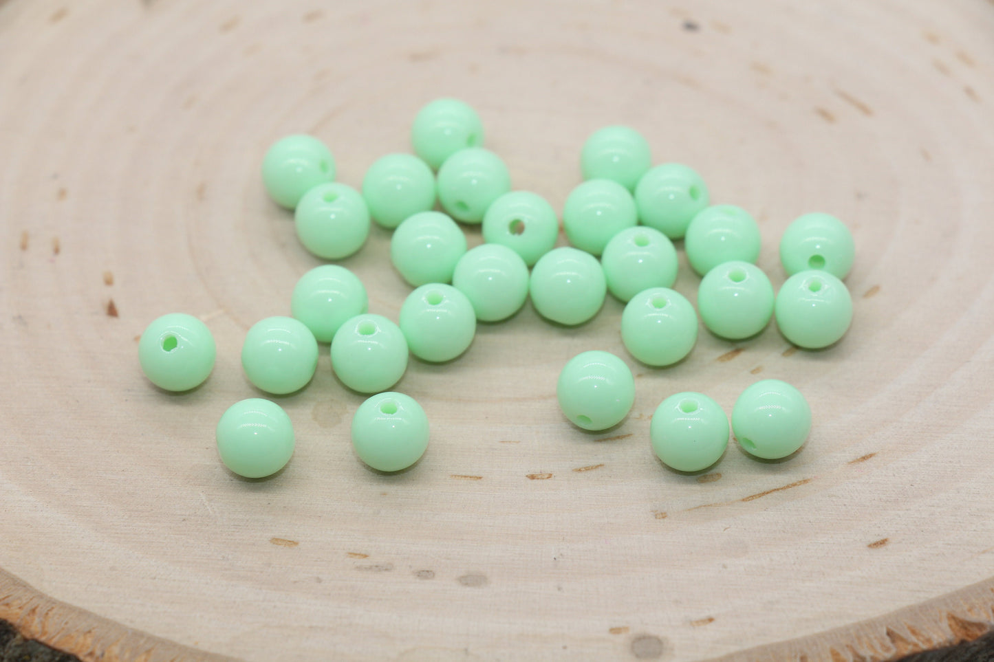8mm Mint Green Round Gumball Beads, Mint Acrylic Loose Beads, Bubblegum Beads, Chunky Beads, Smooth Round Beads, Jewelry Making Beads #313