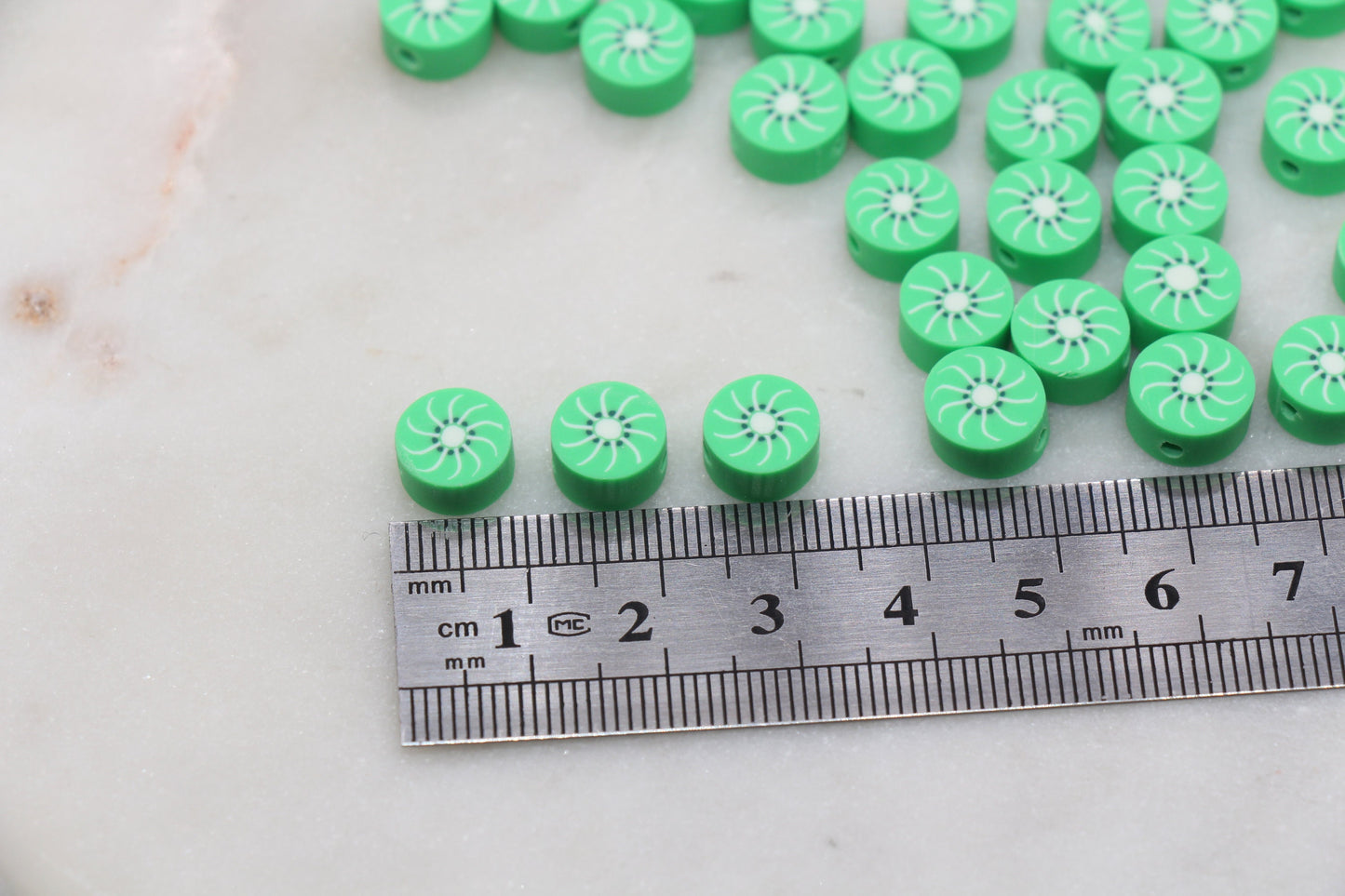 Kiwi Clay Beads, Fruit Polymer Clay Beads, Jewelry Beads, Bead for Bracelet #474