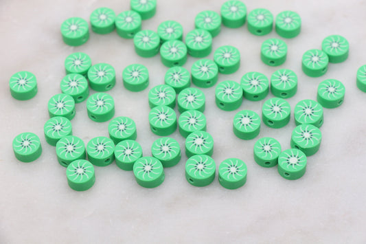 Kiwi Clay Beads, Fruit Polymer Clay Beads, Jewelry Beads, Bead for Bracelet #474