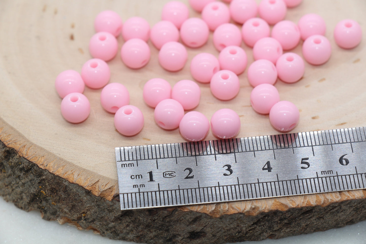 8mm Pink Gumball Beads, Round Acrylic Loose Beads, Bubblegum Beads, Chunky Beads, Bubble Gum Beads, Smooth Plastic Round Beads #401