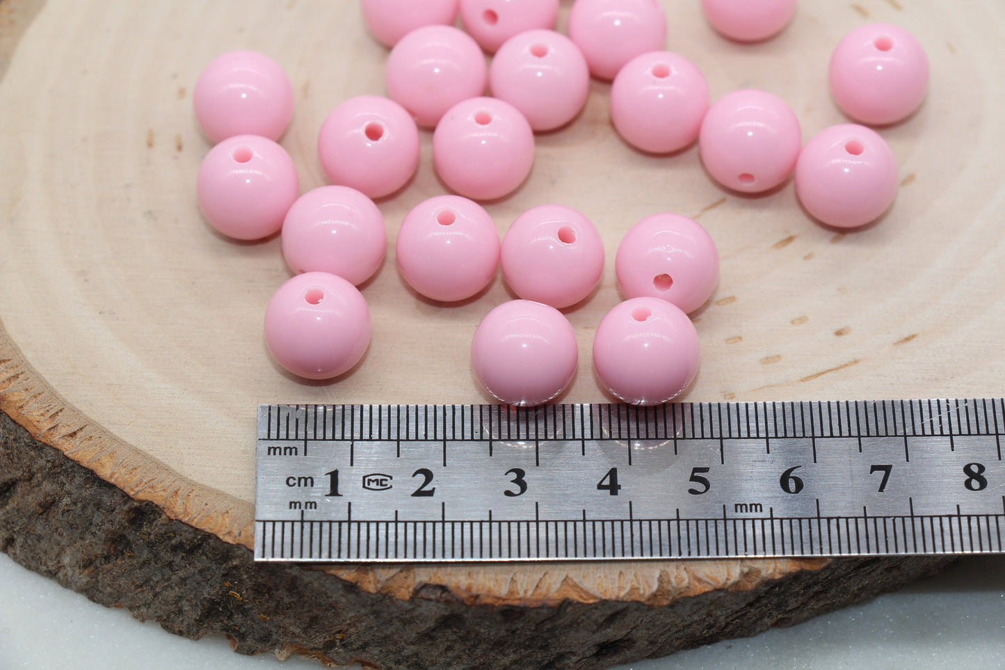 12mm Pink Gumball Beads, Round Acrylic Loose Beads, Bubblegum Beads, Chunky Beads, Bubble Gum Beads, Smooth Plastic Round Beads #409