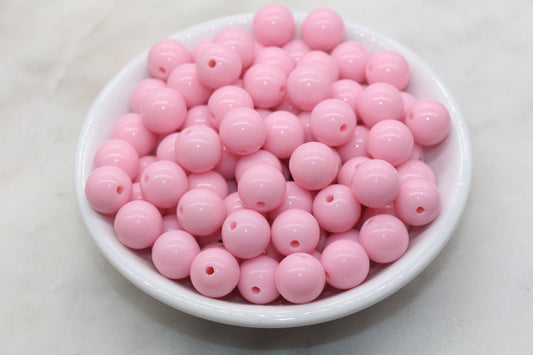 12mm Pink Gumball Beads, Round Acrylic Loose Beads, Bubblegum Beads, Chunky Beads, Bubble Gum Beads, Smooth Plastic Round Beads #409